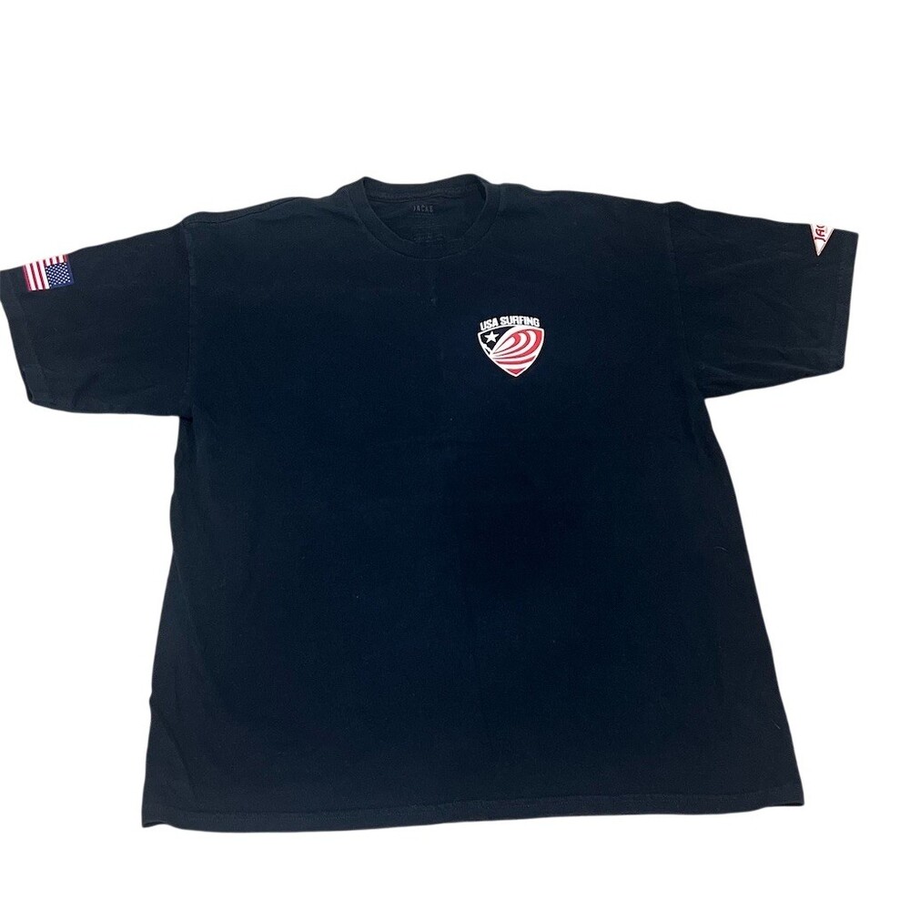 JACHS USA T-Shirt Men's  XL Black Surfing Graphic Short Sleeve Crew Neck